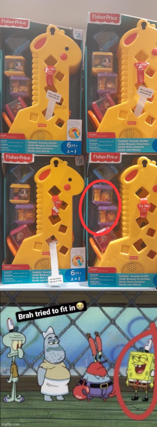 Fisher-Price | image tagged in brah tried to fit in,fisher-price,you had one job,memes,toy,toys | made w/ Imgflip meme maker