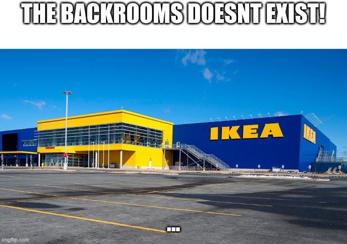 JUST SHOW ME THE WAY OUT!!! | THE BACKROOMS DOESNT EXIST! ... | image tagged in ikea,the backrooms,funny,memes,fun stream | made w/ Imgflip meme maker