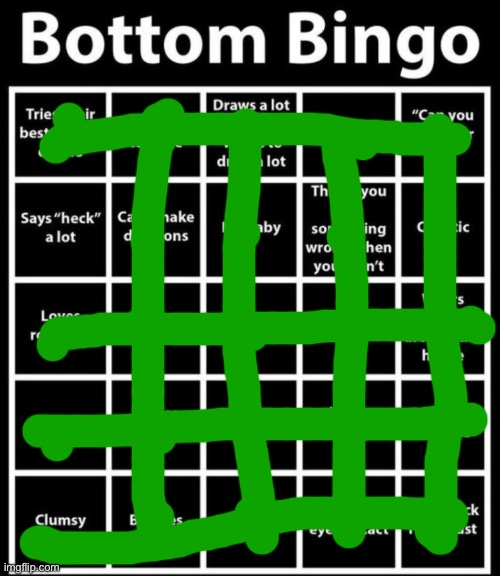 Bottom Bingo | image tagged in bottom bingo | made w/ Imgflip meme maker