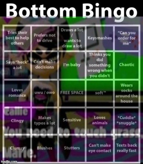 Bottom Bingo | image tagged in bottom bingo | made w/ Imgflip meme maker