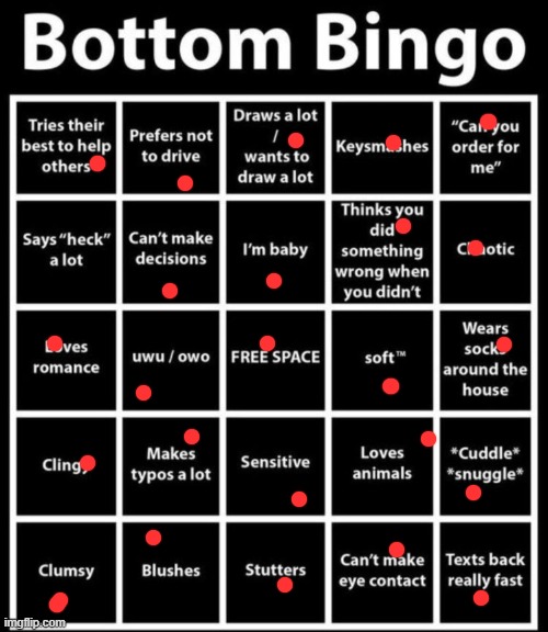 Bottom Bingo | image tagged in bottom bingo | made w/ Imgflip meme maker