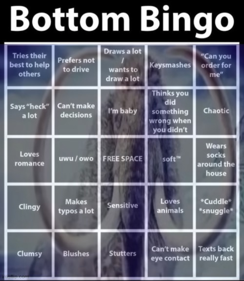 Bottom Bingo | image tagged in bottom bingo | made w/ Imgflip meme maker