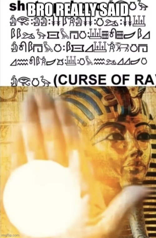 CURSE OF RA! | BRO REALLY SAID | image tagged in curse of ra | made w/ Imgflip meme maker