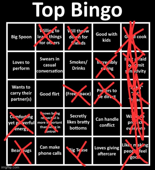 Top Bingo | image tagged in top bingo | made w/ Imgflip meme maker