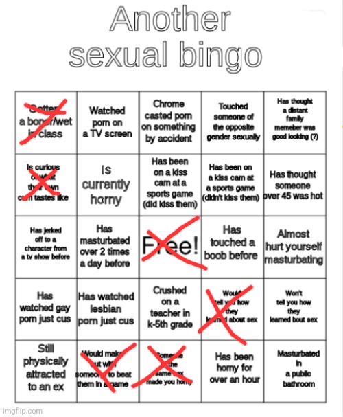 horny bingo | image tagged in horny bingo | made w/ Imgflip meme maker