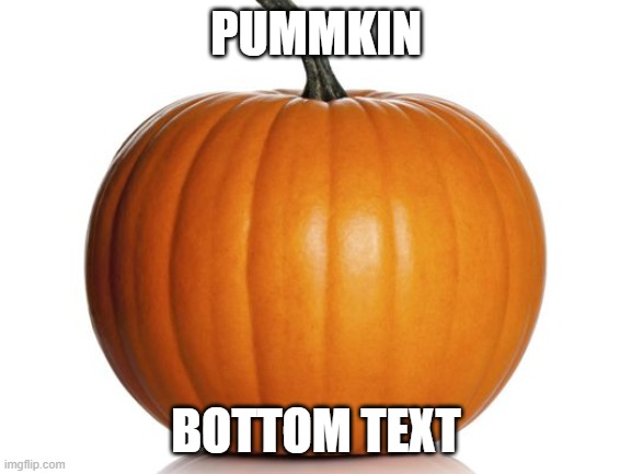 Image Title | PUMMKIN; BOTTOM TEXT | image tagged in pumpkin | made w/ Imgflip meme maker