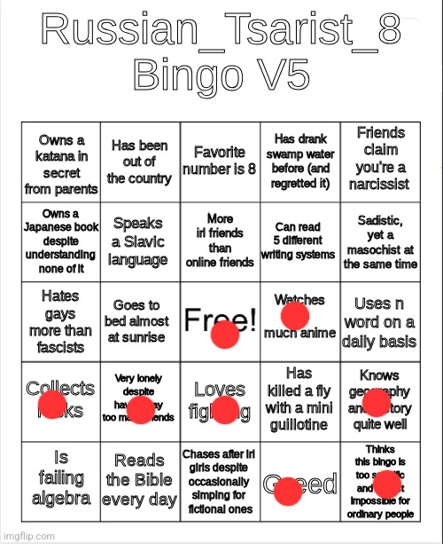 I was so close | image tagged in russian_tsarist_8 bingo v5 | made w/ Imgflip meme maker