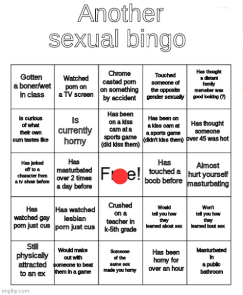 ... | image tagged in horny bingo | made w/ Imgflip meme maker