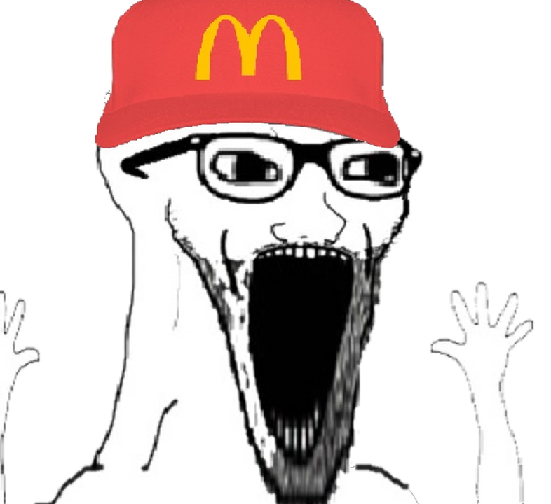 Excited McDonalds soyjak Blank Meme Template