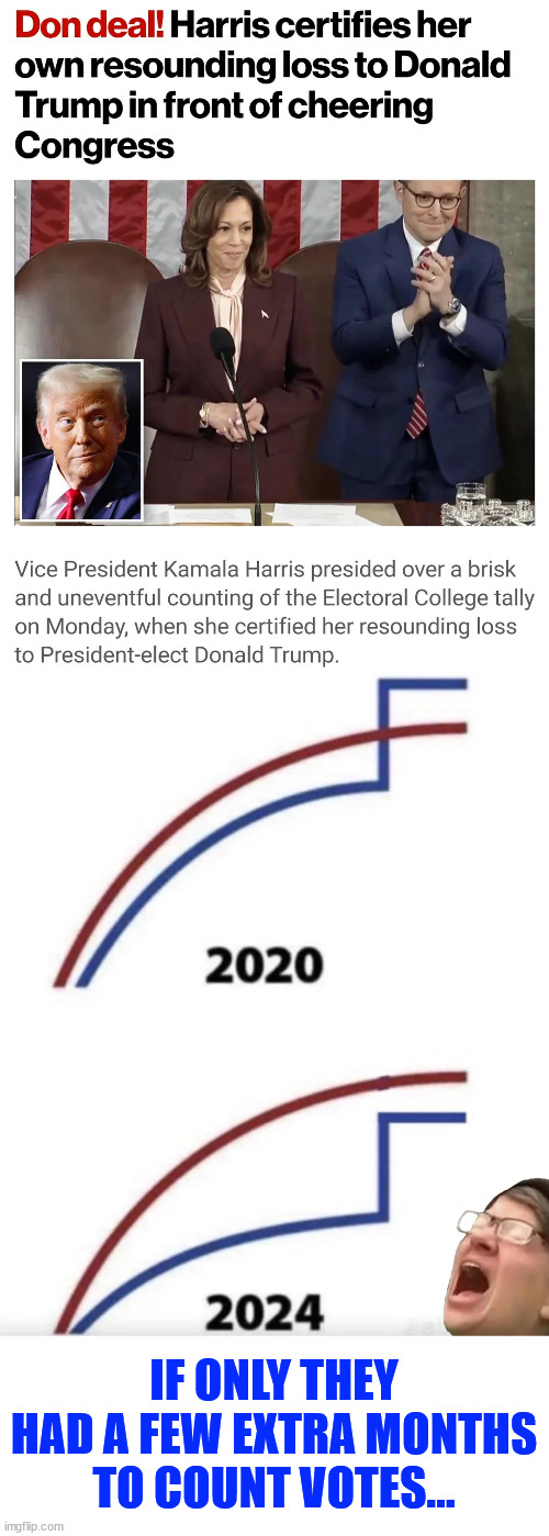 If only they had a few extra months to count votes... one extra wasn't enough | IF ONLY THEY HAD A FEW EXTRA MONTHS TO COUNT VOTES... | image tagged in dems,needed,more time to cheat,this time | made w/ Imgflip meme maker