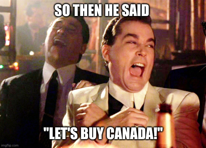 Good Fellas Hilarious Meme | SO THEN HE SAID; "LET'S BUY CANADA!" | image tagged in memes,good fellas hilarious | made w/ Imgflip meme maker