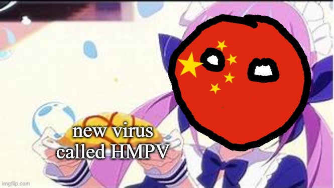 Doctors' warning as cases of HMPV virus ravaging China double in US (DailyMail, 7/1/2025) | new virus called HMPV | image tagged in minato aqua holding a plate,china,china virus,chinese memes,memes | made w/ Imgflip meme maker