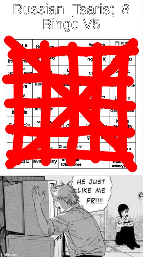 image tagged in russian_tsarist_8 bingo v5,he just like me fr | made w/ Imgflip meme maker