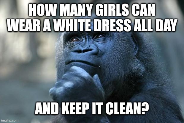 How many girls are like Rosalynn Carter? | HOW MANY GIRLS CAN WEAR A WHITE DRESS ALL DAY; AND KEEP IT CLEAN? | image tagged in deep thoughts,girls,white dress,clean,good,pure | made w/ Imgflip meme maker