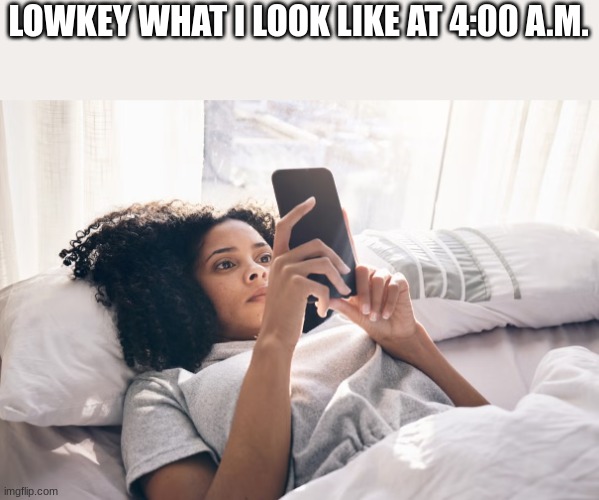 LOWKEY WHAT I LOOK LIKE AT 4:00 A.M. | made w/ Imgflip meme maker