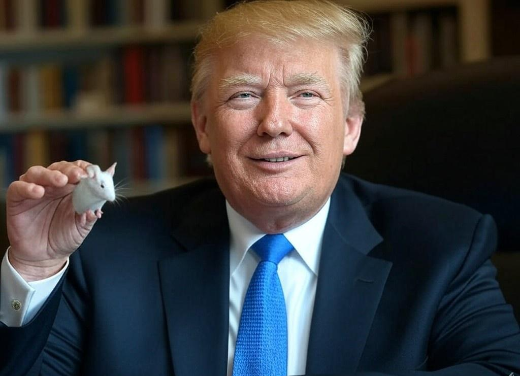 Donald Trump holding a mouse RB60 Arbie Blank Meme Template