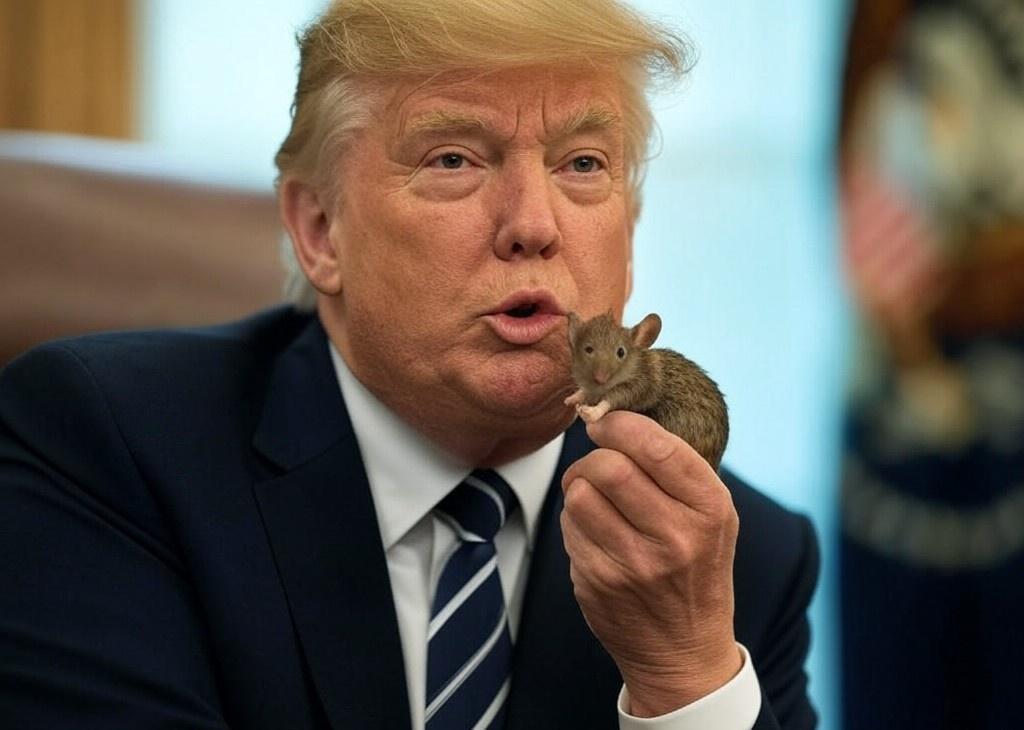 Donald Trump holding a mouse RB60 Arbie Blank Meme Template