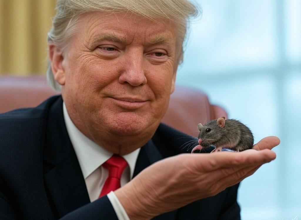 Donald Trump holding a mouse RB60 Arbie Blank Meme Template