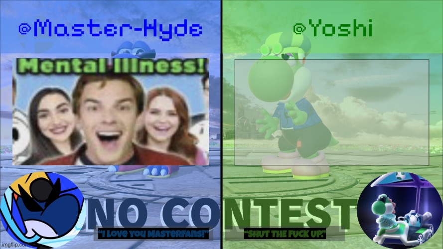Yoshi & Master-Hyde | image tagged in yoshi master-hyde | made w/ Imgflip meme maker