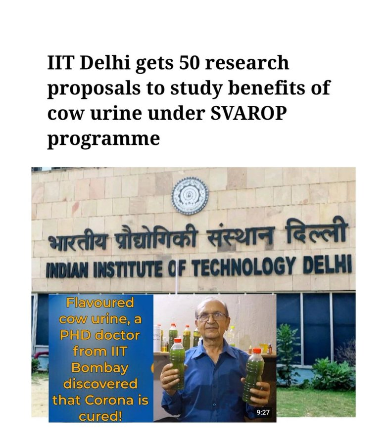 iit cow urine gaumutra gau mutra cow dung gobar andhbhakt Blank Meme Template