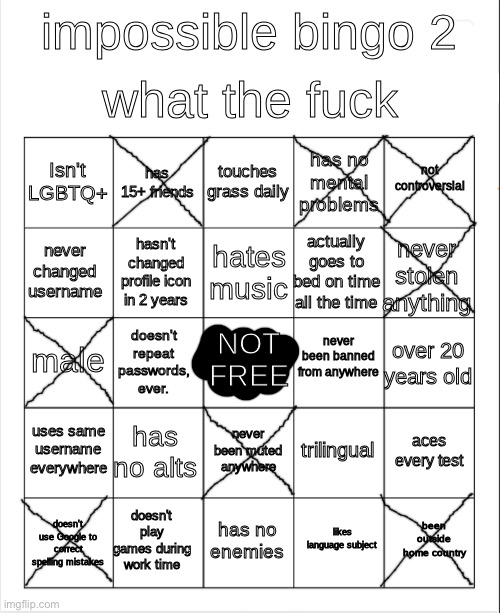 i like to think of myself as not being really controversial here but i could be wrong | image tagged in impossible bingo 2 | made w/ Imgflip meme maker