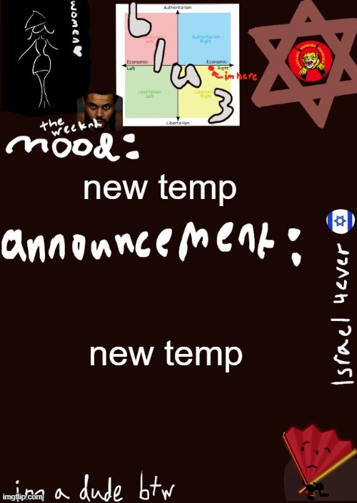 so ya | new temp; new temp | image tagged in blu3s announcement temp updated | made w/ Imgflip meme maker