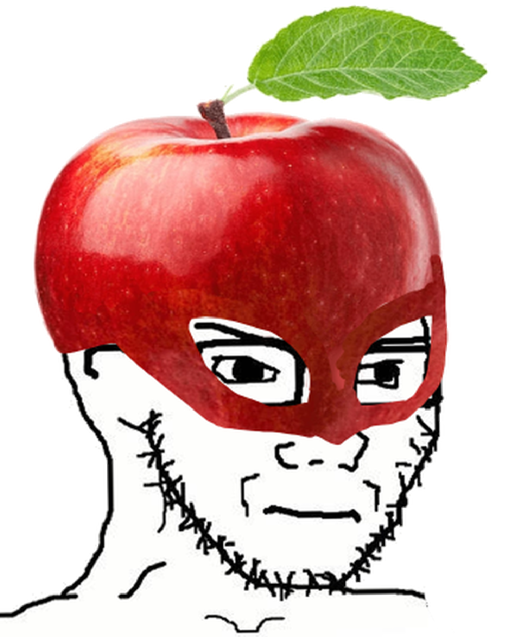 Apple mask soyjak Blank Meme Template