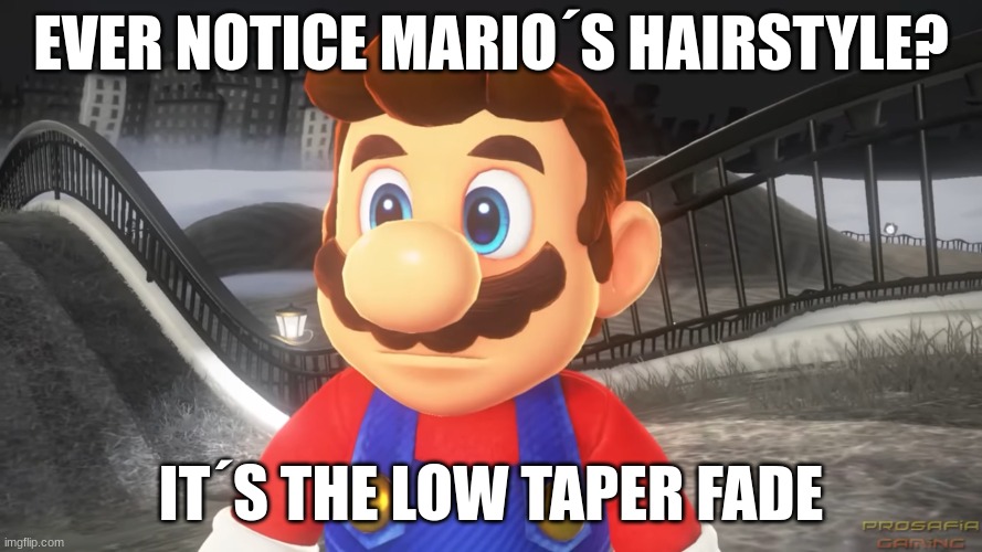 Hair SMO | EVER NOTICE MARIO´S HAIRSTYLE? IT´S THE LOW TAPER FADE | image tagged in mario | made w/ Imgflip meme maker