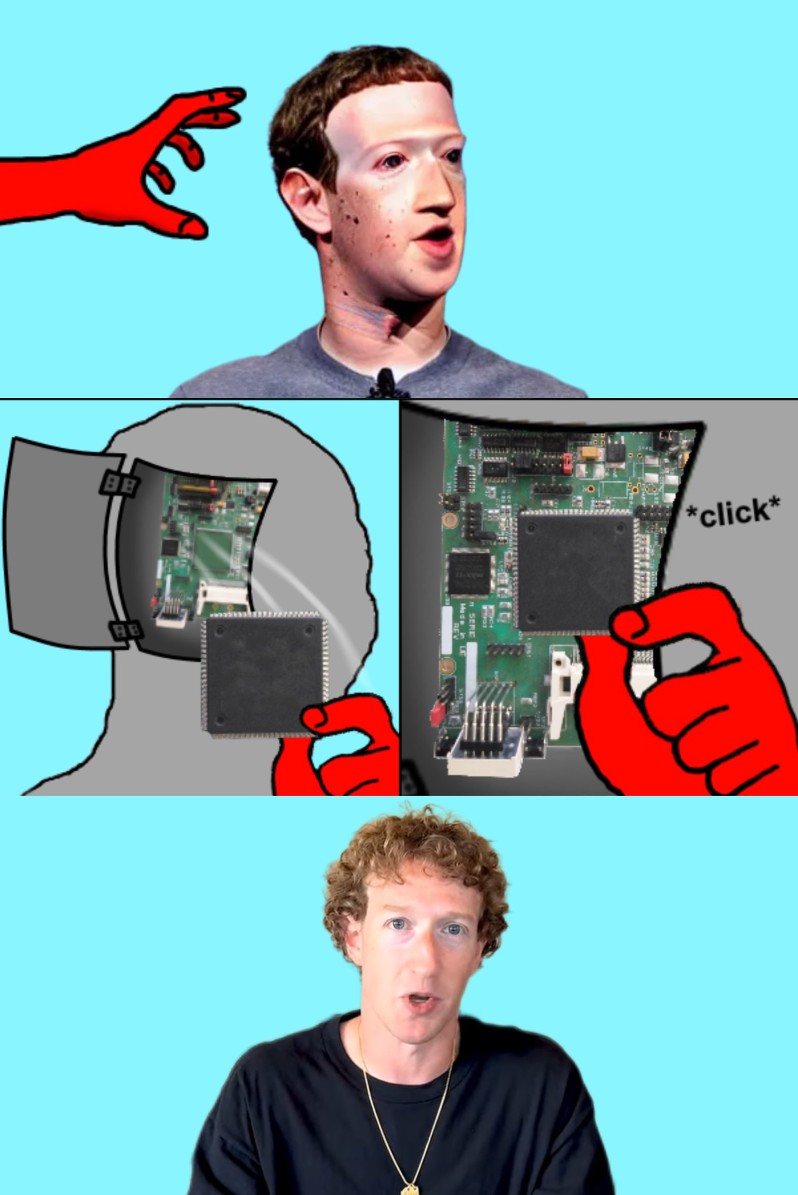 Zuckerberg NPC Chip Update Blank Meme Template