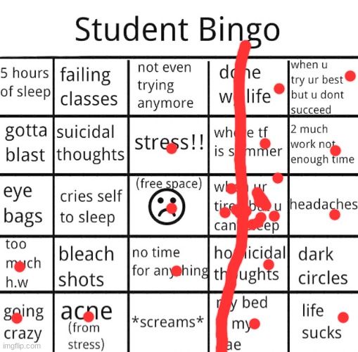 student bingo | image tagged in student bingo | made w/ Imgflip meme maker