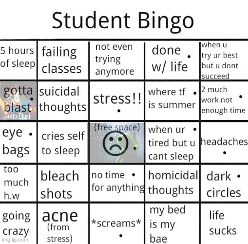 ts ass | image tagged in student bingo | made w/ Imgflip meme maker