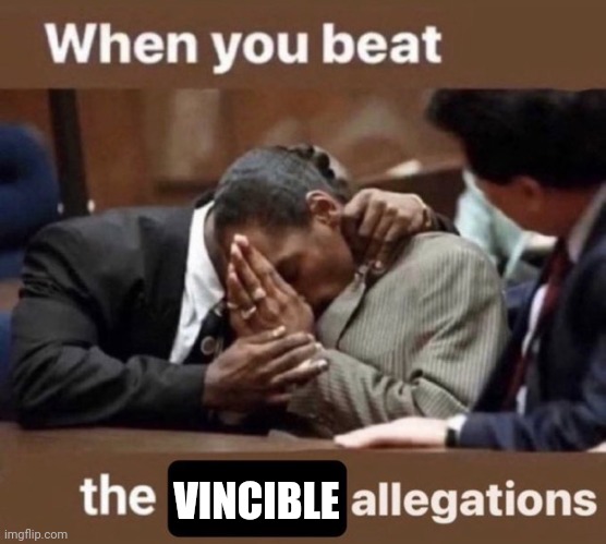 Invincible is beats the fraud allegations this season | VINCIBLE | image tagged in beating the allegations,invisible,superheroes | made w/ Imgflip meme maker