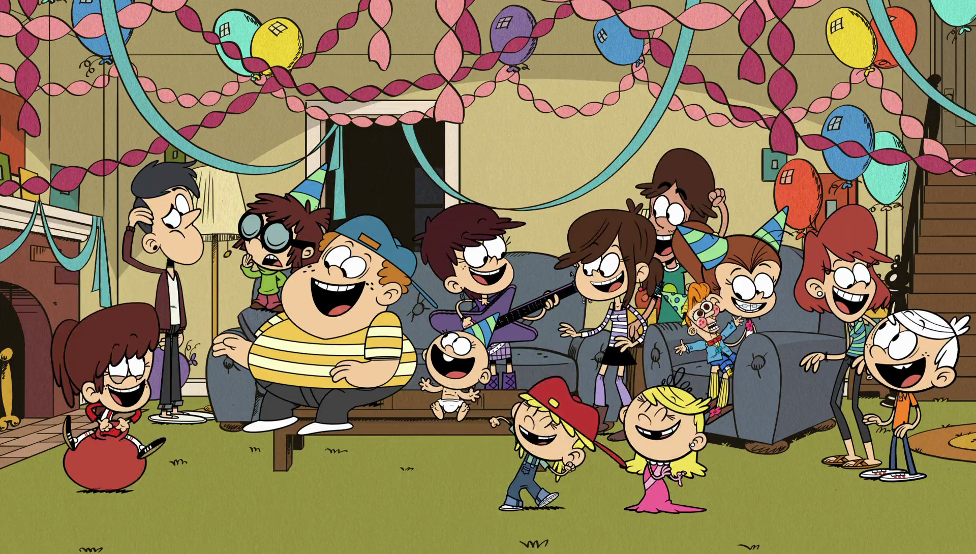 Loud house party living room Blank Meme Template