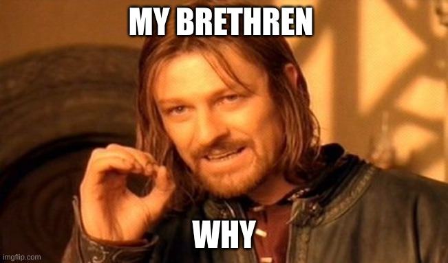 One Does Not Simply Meme | MY BRETHREN WHY | image tagged in memes,one does not simply | made w/ Imgflip meme maker