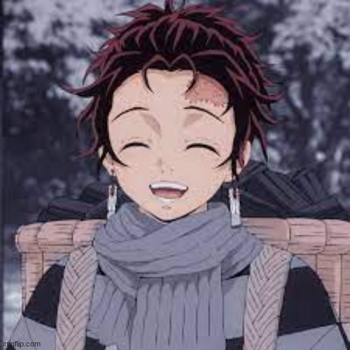 Tanjiro happy | image tagged in tanjiro happy | made w/ Imgflip meme maker