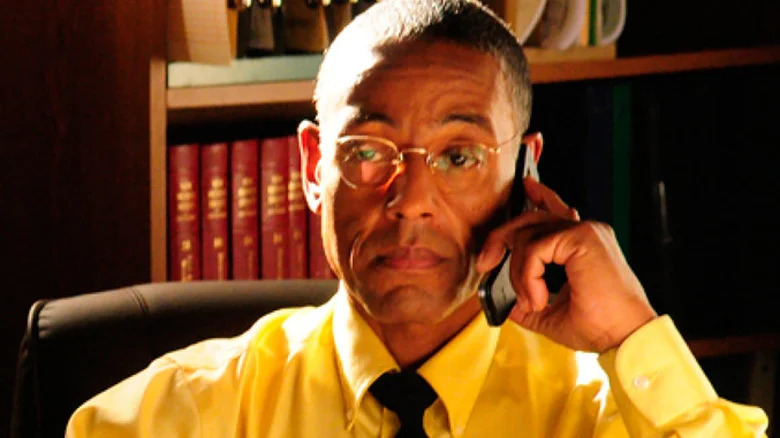 gus on phone Blank Meme Template