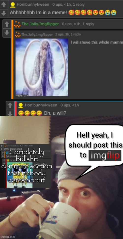 image tagged in completely bullshit comment section that nobody cares about | made w/ Imgflip meme maker
