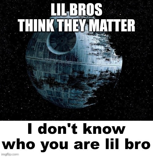 I don't know who you are lil bro | LIL BROS THINK THEY MATTER | image tagged in i don't know who you are lil bro | made w/ Imgflip meme maker