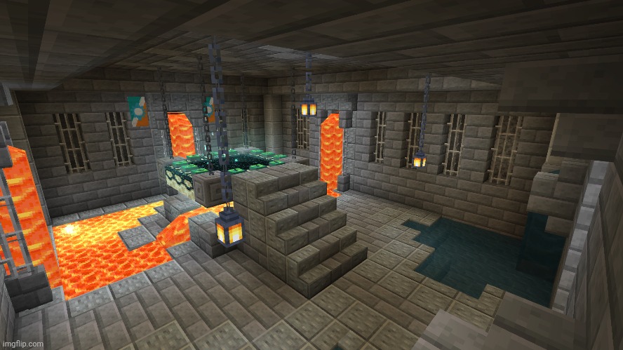 Portal room with the portal fully filled out. | image tagged in minecraft | made w/ Imgflip meme maker