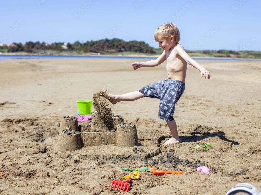 kicking sand castle Blank Meme Template