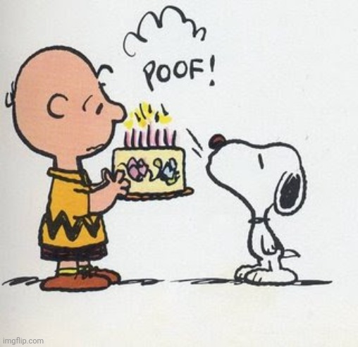 Birfday comment | image tagged in snoopy blows it | made w/ Imgflip meme maker