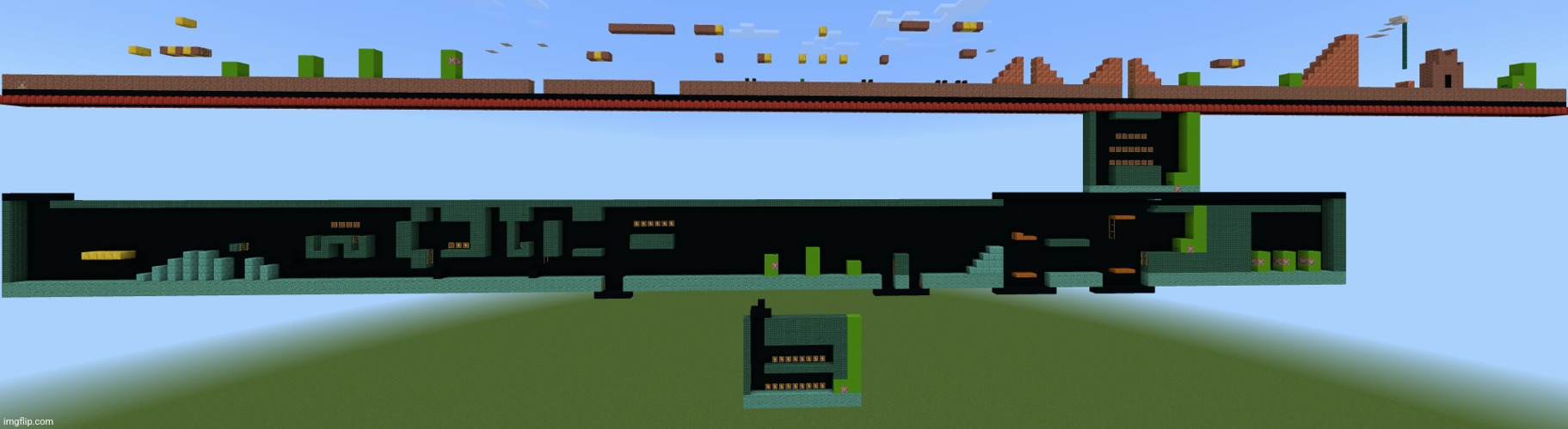 I built 1-2 in Minecraft | image tagged in minecraft,mario | made w/ Imgflip meme maker