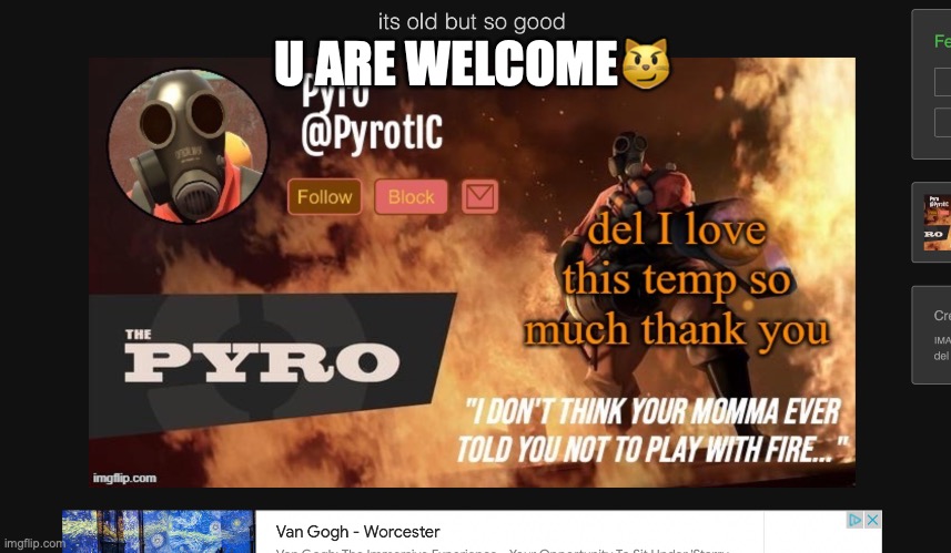 love,del who is oneline right now right here! | U ARE WELCOME😼 | made w/ Imgflip meme maker