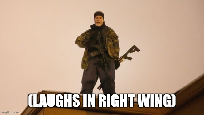 Right wing | (LAUGHS IN RIGHT WING) | image tagged in gun,militia | made w/ Imgflip meme maker