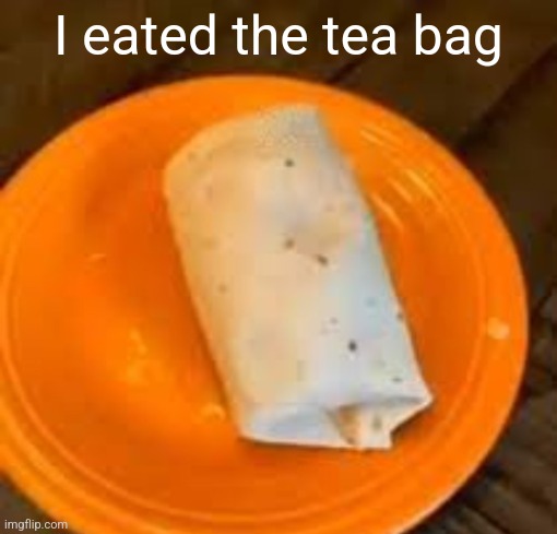JimmyHere Burrito | I eated the tea bag | image tagged in jimmyhere burrito | made w/ Imgflip meme maker