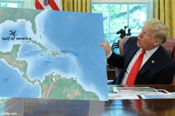 Trump's revisionist map | image tagged in trump's revisionist map,golf of amireca,magic sharpie strikes again,51st state canaduh,marjorie greeneland,maga map | made w/ Imgflip meme maker