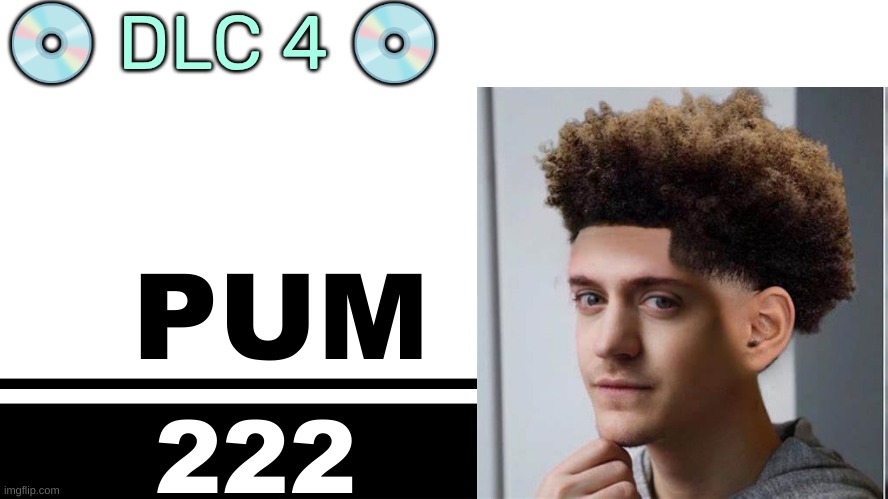 Smash Bros. Ultimate character card | 💿 DLC 4 💿; PUM; 222 | image tagged in smash bros ultimate character card | made w/ Imgflip meme maker