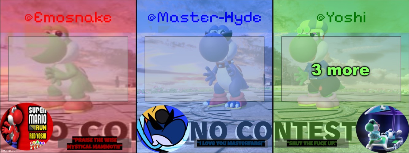 Yoshi, Master-Hyde & Emosnake | 3 more | image tagged in yoshi master-hyde emosnake | made w/ Imgflip meme maker