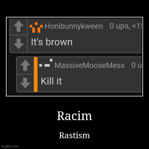 Racim | Rastism | image tagged in funny,demotivationals | made w/ Imgflip demotivational maker