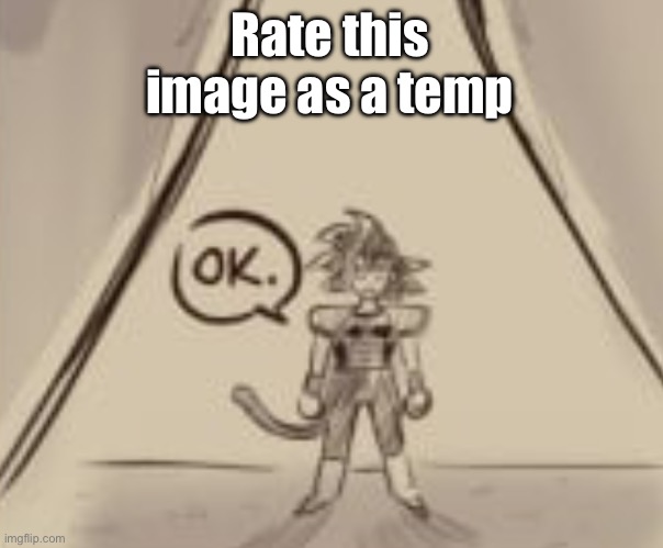 Please don't try to find the original. | Rate this image as a temp | image tagged in bardock ok | made w/ Imgflip meme maker